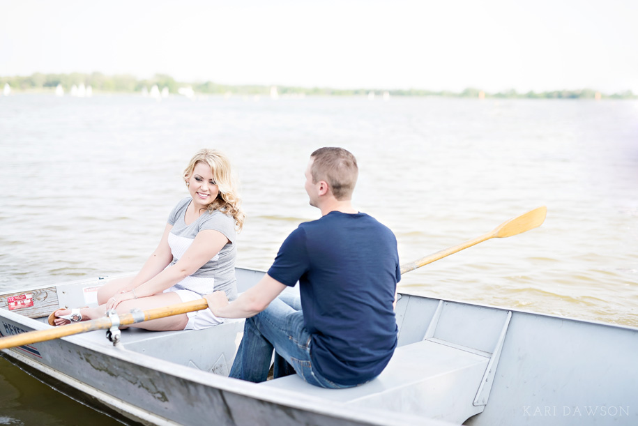 dreamy engagement photos on a row boat