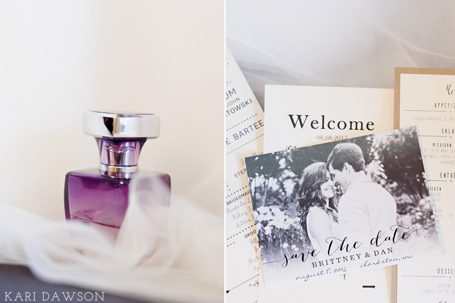 Elegant Black Tie Country Club Wedding with Rustic Touches l Save the Date l Purple Perfume