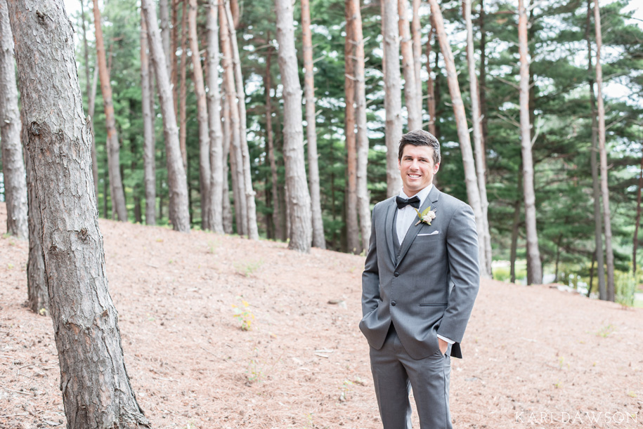 Sharp looking groom in his grey tuxedos l black tie country club wedding l rustic elegance