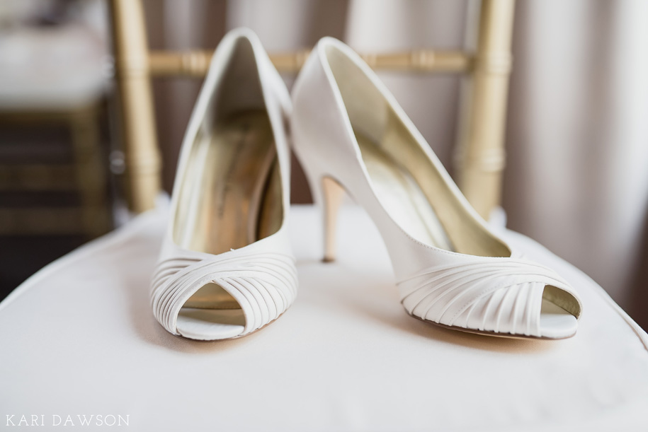 Romantic and Rustic Blush and Cream Wedding l Cream Heels for the Bride