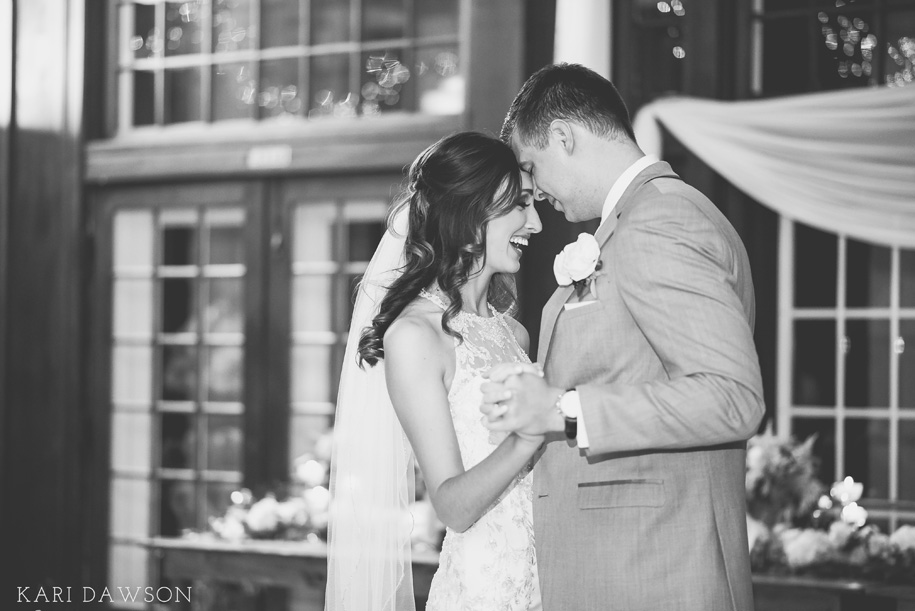 First dance for the bride and groom at their rustic, vintage inspired, shabby chic summer wedding