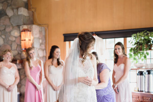 Gorgeous bridal portrait at Waldenwoods Ann Arbor, Michigan with a lace halter wedding dress