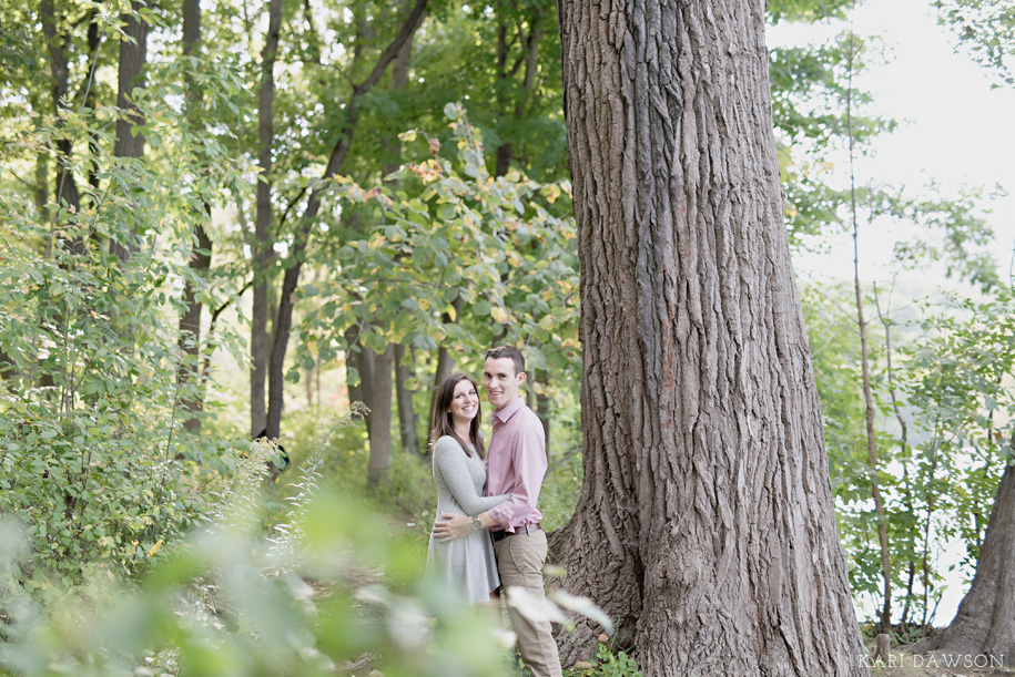 A fall Arboretum engagement in the woods just off of the University of Michigan campus by Kari Dawson Photography