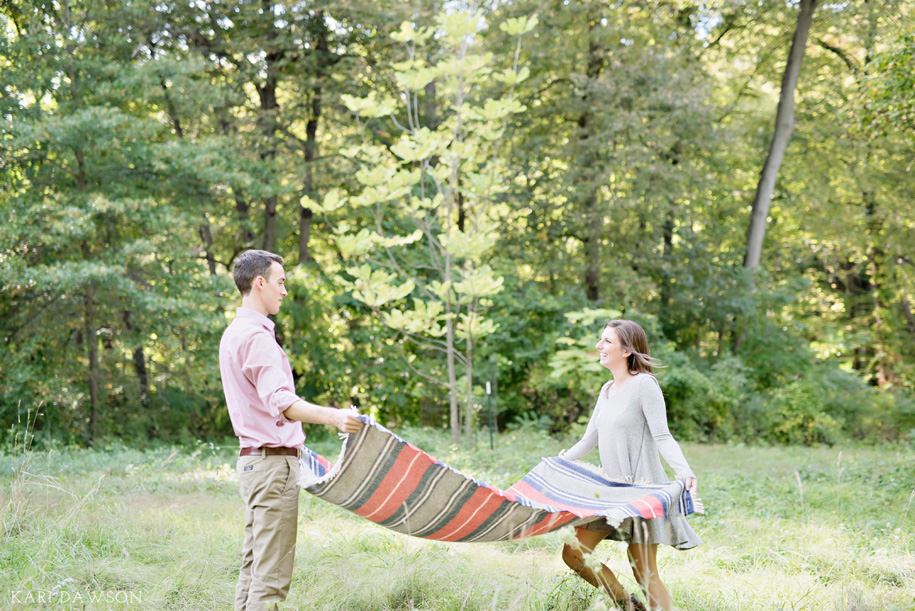 A fall Arboretum engagement in the woods just off of the University of Michigan campus by Kari Dawson Photography