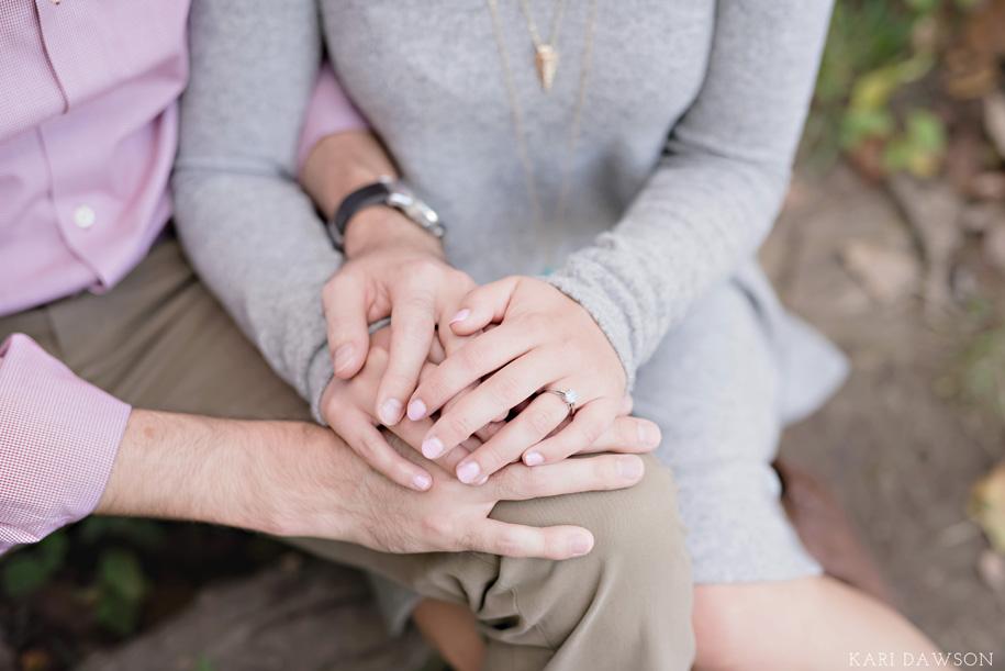 A fall Arboretum engagement in the woods just off of the University of Michigan campus by Kari Dawson Photography