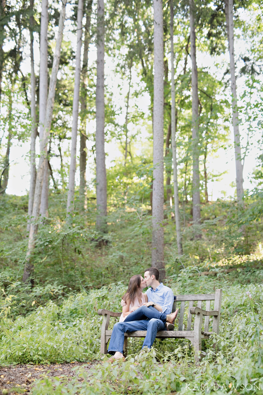 A fall Arboretum engagement in the woods just off of the University of Michigan campus by Kari Dawson Photography