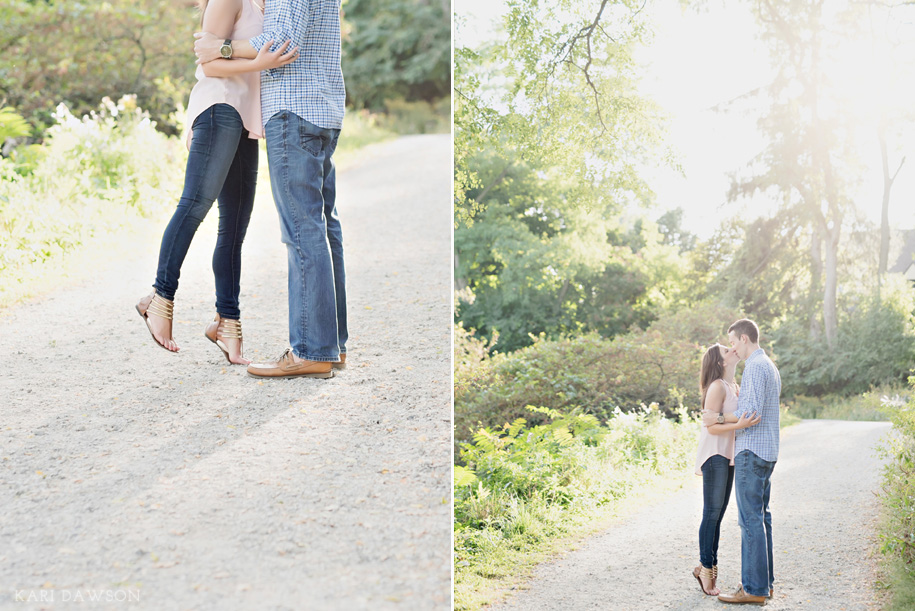 A fall Arboretum engagement in the woods just off of the University of Michigan campus by Kari Dawson Photography