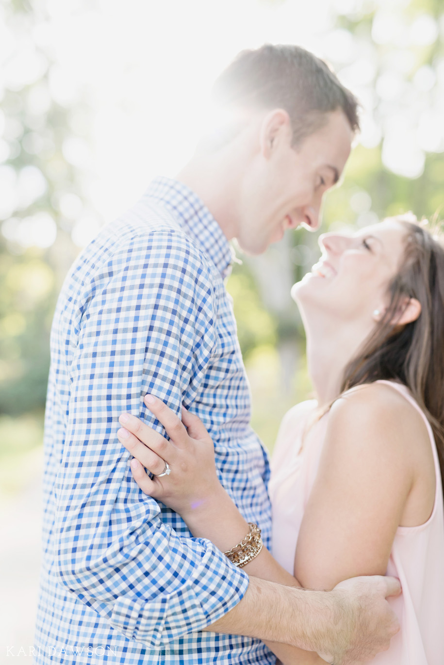 A fall Arboretum engagement in the woods just off of the University of Michigan campus by Kari Dawson Photography