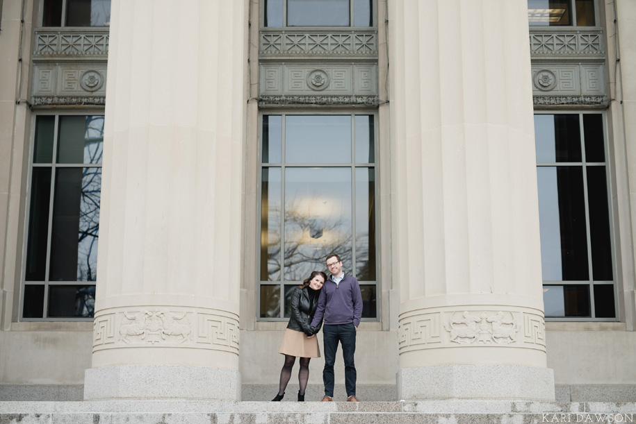 A snowy University of Michigan Campus winter engagement in Ann Arbor Michigan-11