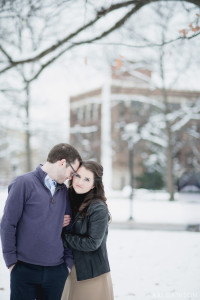 A snowy U of M winter engagement in Ann Arbor by Kari Dawson