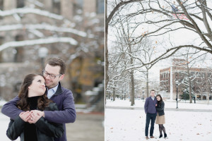 A snowy U of M winter engagement in Ann Arbor by Kari Dawson