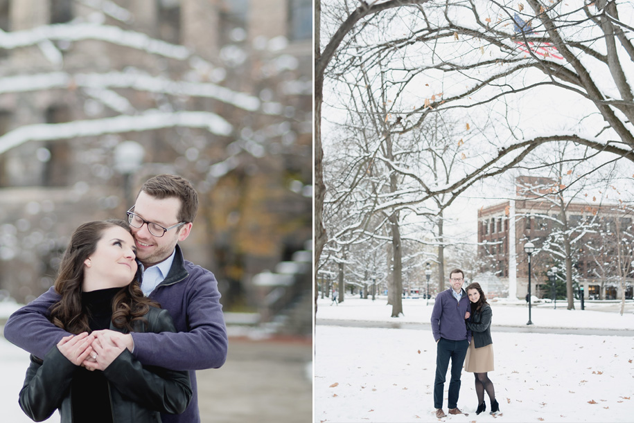 A snowy University of Michigan Campus winter engagement in Ann Arbor Michigan-20