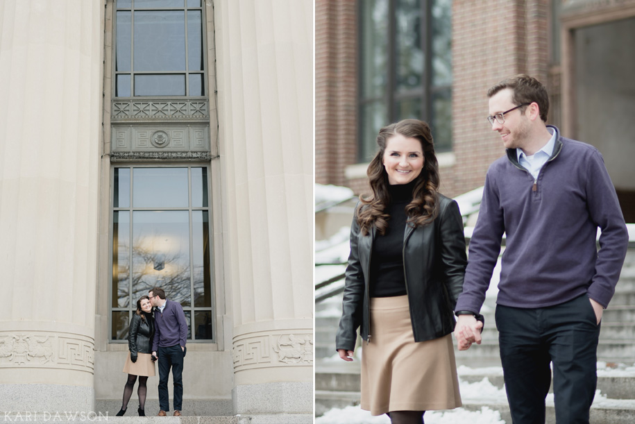 A snowy University of Michigan Campus winter engagement in Ann Arbor Michigan-8