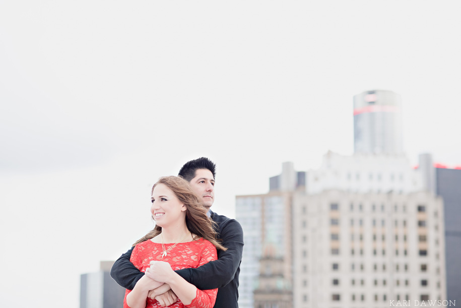 Detroit Rooftop Engagement by Kari Dawson