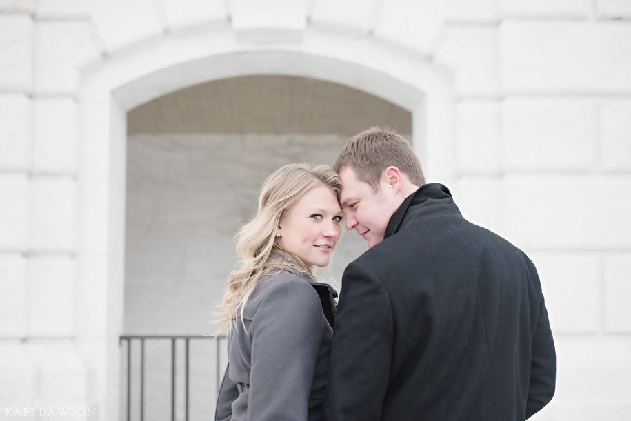 Snowy Detroit Engagement at the Detroit Institute of Arts by Kari Dawson