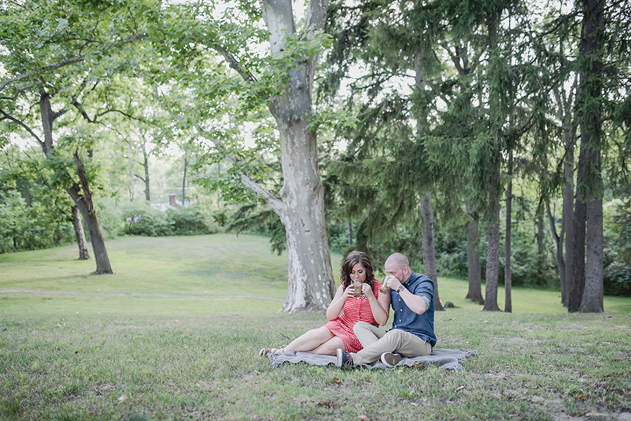 Picnic in the woods engagement by Kari Dawson Photography