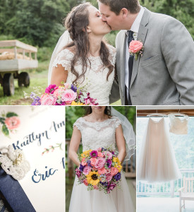 Navy and coral Skyline Camp wedding in the woods in Almont, Michigan by Kari Dawson Photography, top rated Metro Detroit Wedding Photographer.