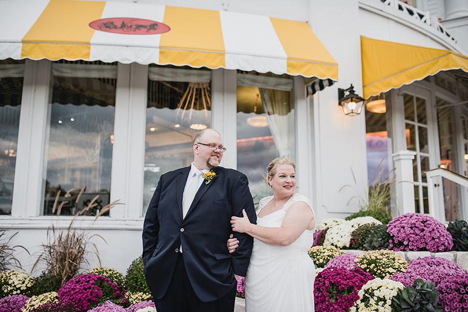 Mackinaw Island elopement at the Grand Hotel in Mackinaw. Top rated Michigan destination wedding photographer, Kari Dawson
