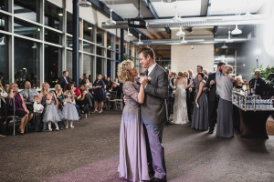 Grey Waterview Loft at Port Detroit Fall Wedding in Detroit, Michigan by Kari Dawson Photography.