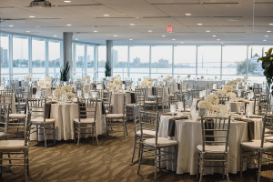 Grey Waterview Loft at Port Detroit Fall Wedding in Detroit, Michigan by Kari Dawson Photography.