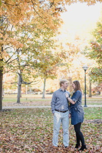 Fall University of Michigan Campus Engagement Photos by Kari Dawson, top rated Ann Arbor wedding photographer.