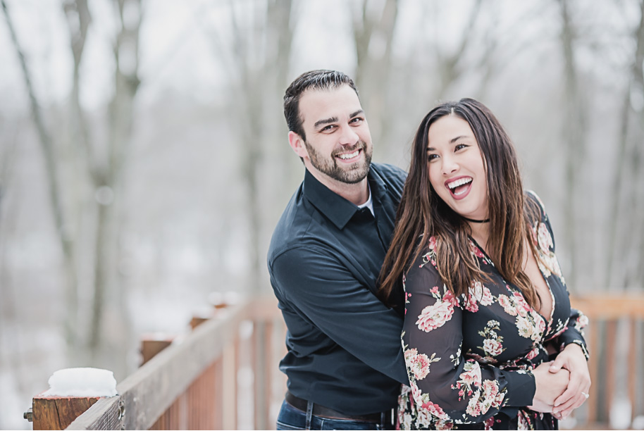Washington Michign Winter Engagement Session in the Woods