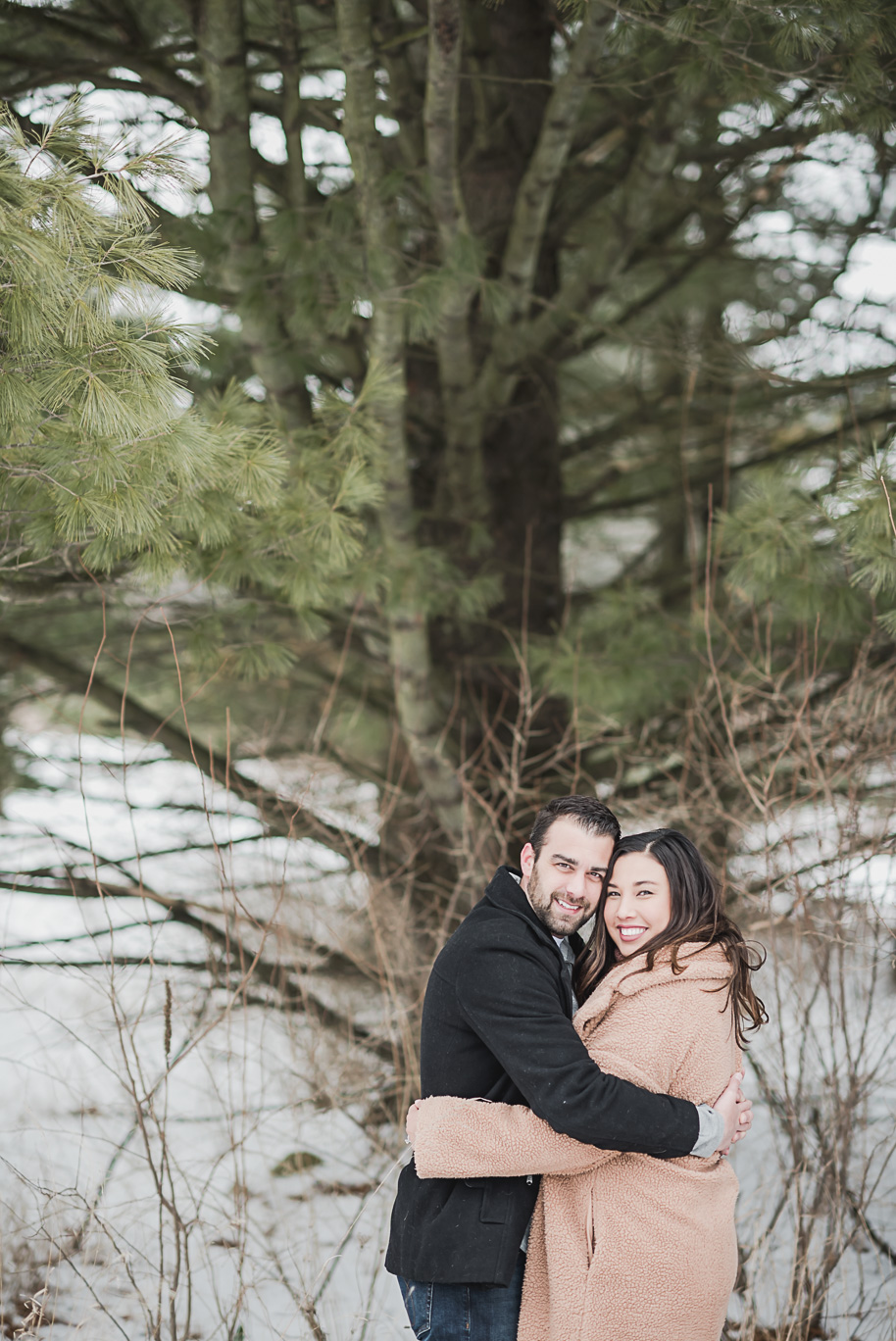 Washington Michign Winter Engagement Session in the Woods-11