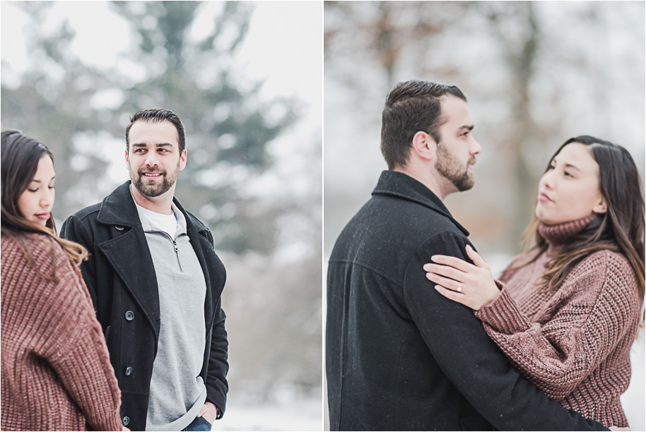 Washington Michign Winter Engagement Session in the Woods-14