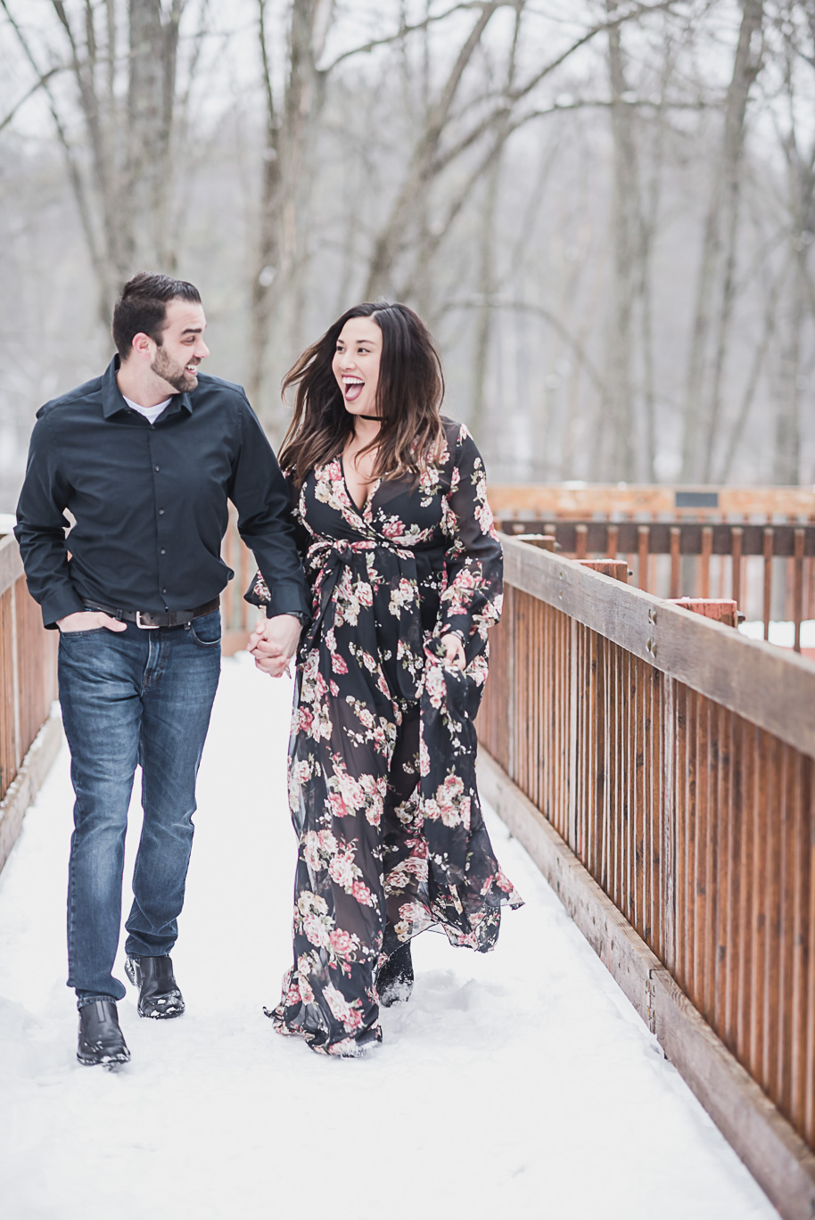 Washington Michign Winter Engagement Session in the Woods-2