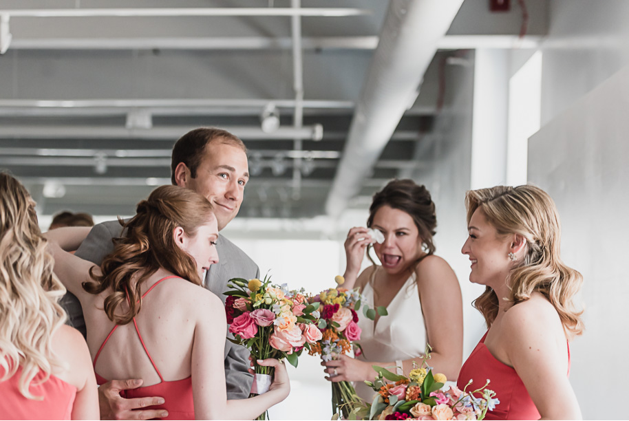 Coral and Gray College for Creative Studies Summer Wedding in Detroit, Michigan by Kari Dawson Photography.