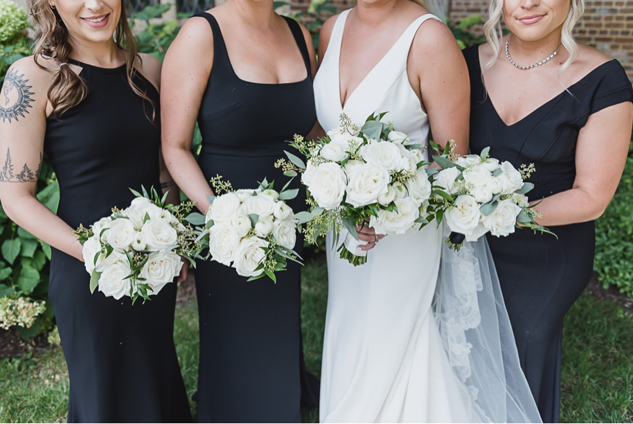 This Black and white summer Meadow Brook Hall wedding in Rochester, Michigan is elegant, modern, romantic, yet unique, and classic. Provided by Kari Dawson, top-rated Rochester wedding photographer, and her team. 