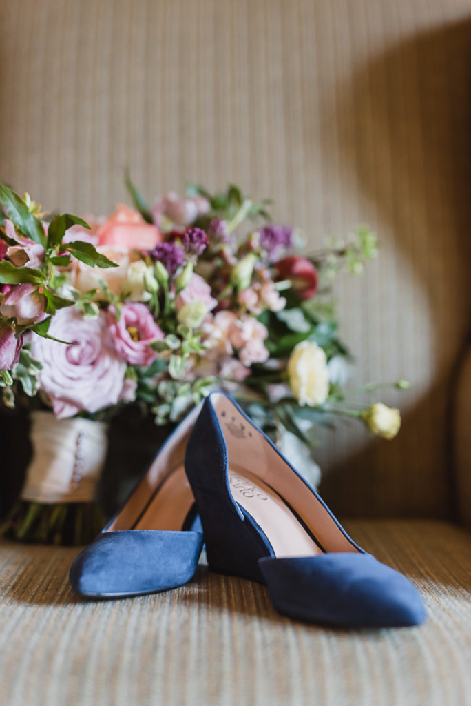 How about your wedding day wedges for a little something blue? Colorful Meadow Brook Mansion wedding in Rochester, Michigan provided by Kari Dawson, top-rated Rochester, Michigan wedding photographer, and her team. 