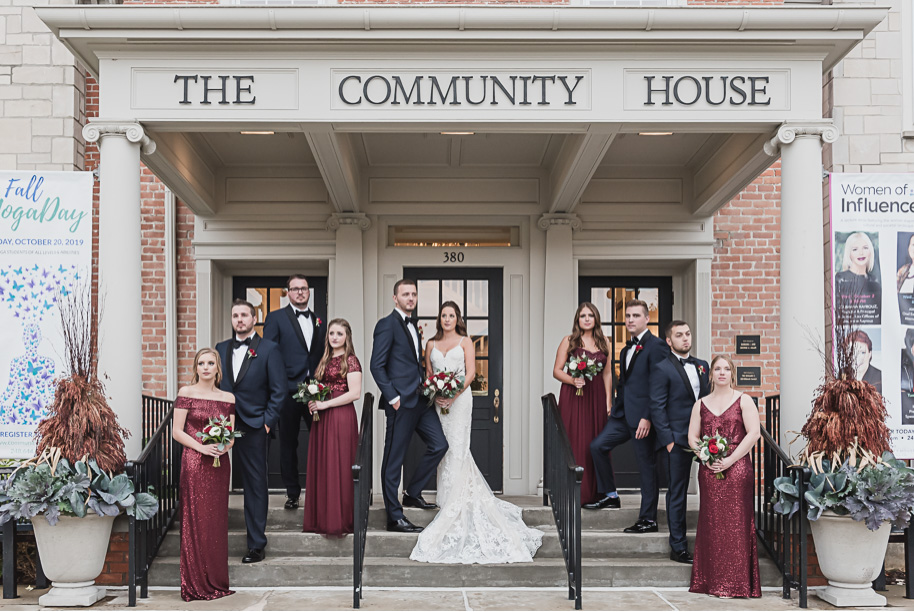 Cranberry and Navy Fall Birmingham Community House Wedding in Birmingham, Michigan provided by Kari Dawson a top-rated Birmingham Wedding Photographer.