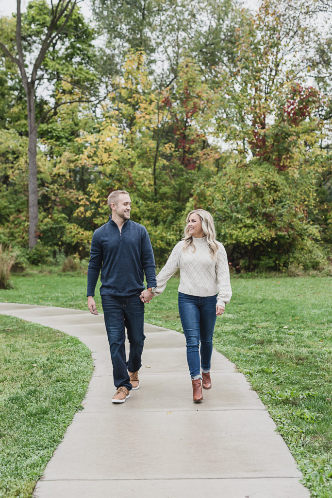 Downtown Rochester Fall Engagement Session provided by Kari Dawson, top-rated Rochester, Michigan wedding photographer, and her team.