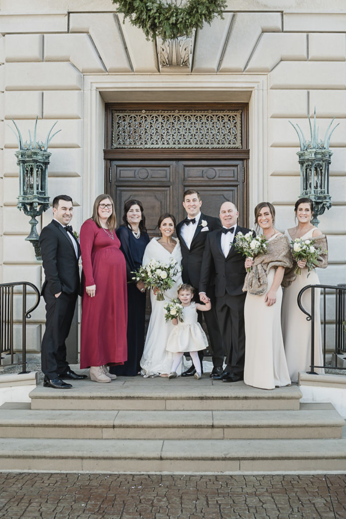 Blush and Black War Memorial Winter Wedding in Grosse Pointe Michigan provided by Kari Dawson, top-rated Metro Detroit wedding photographer and her team.