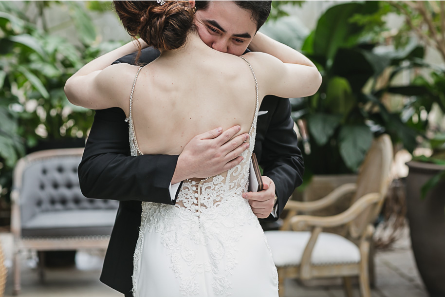 Black and blush, blacktie Planterra winter wedding in West Bloomfield Michigan provided by Kari Dawson, top-rated Metro Detroit Wedding Photographer, and her team..