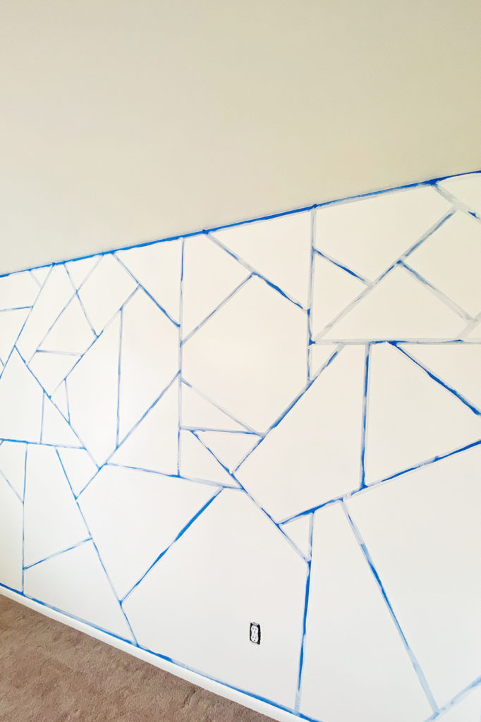 Step by step DIY project featuring instructions for creating your stunning geometric feature wall (with photos).