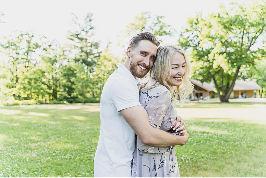 Stony Creek Metro Park engagement photos in Washington, Michigan provided by Kari Dawson Photography.