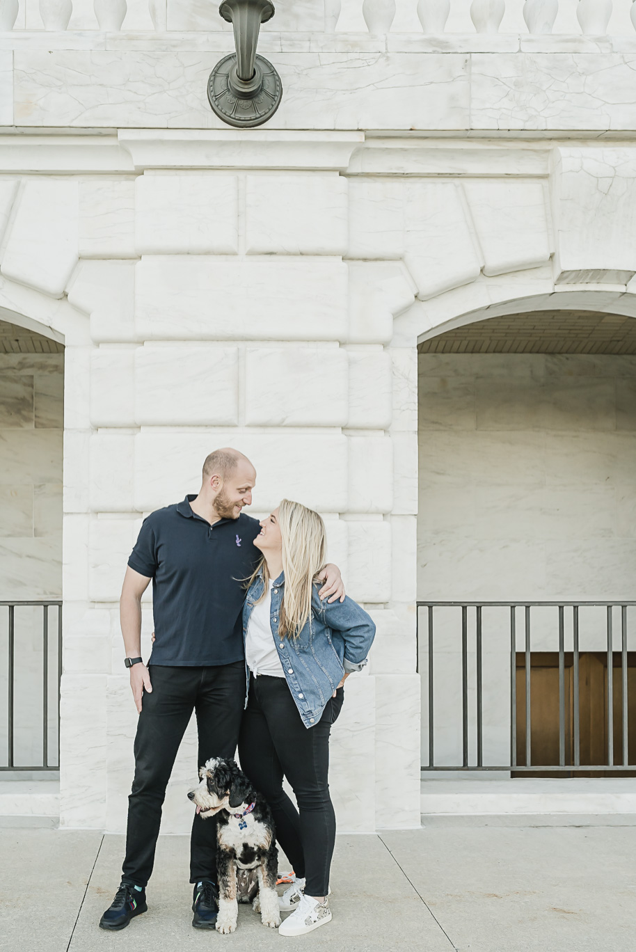 Downtown Detroit Engagement Pictures in Detroit Michigan provided by Kari Dawson Photography top-rated Detroit Wedding Photographer.