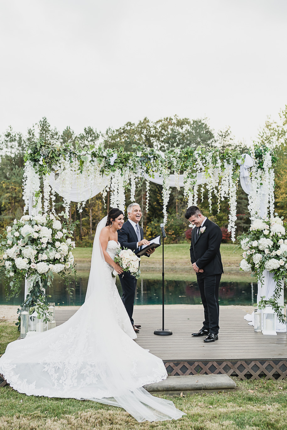 An intimate black tie backyard wedding in Armada Michigan provided by Kari Dawson top rated Southeastern Michigan wedding photographer and her team.