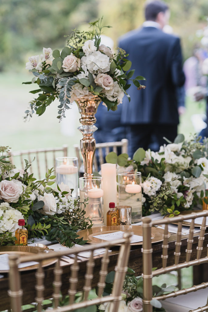 An intimate black tie backyard wedding in Armada Michigan provided by Kari Dawson top rated Southeastern Michigan wedding photographer and her team.