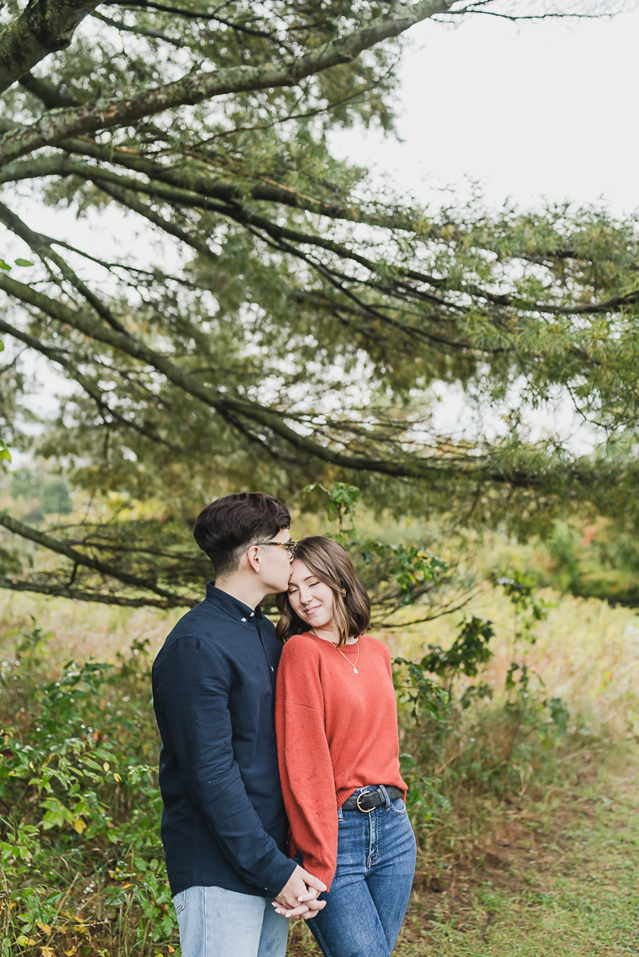 Fall Stony Creek engagement photos in Washington, Michigan provided by Kari Dawson, top-rated Metro Detroit wedding photographer, and her team.