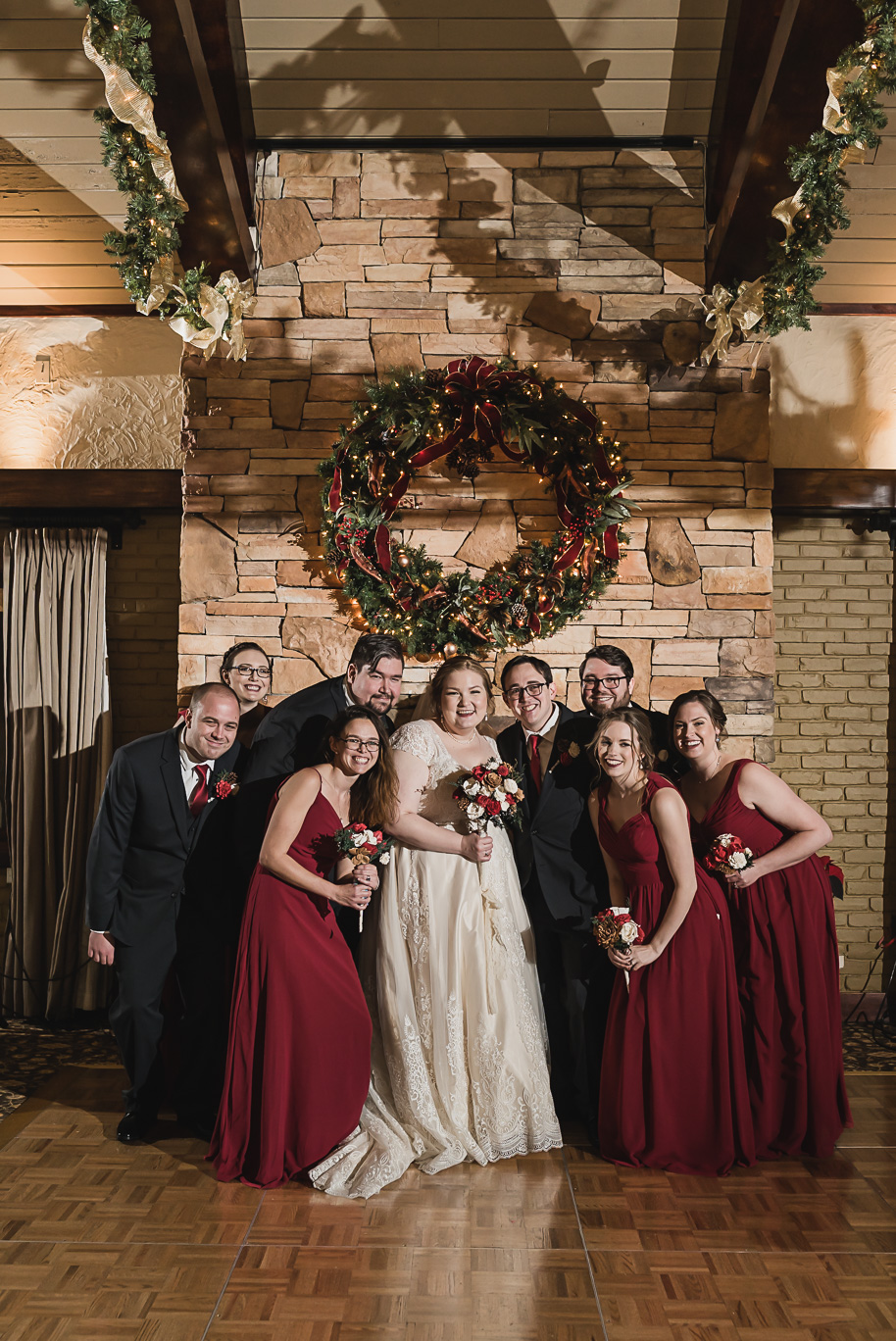 Winter Christmas Iroquois Club Wedding in Bloomfield Township, Michigan provided by top-rated Detroit wedding photographer Kari Dawson and her team.