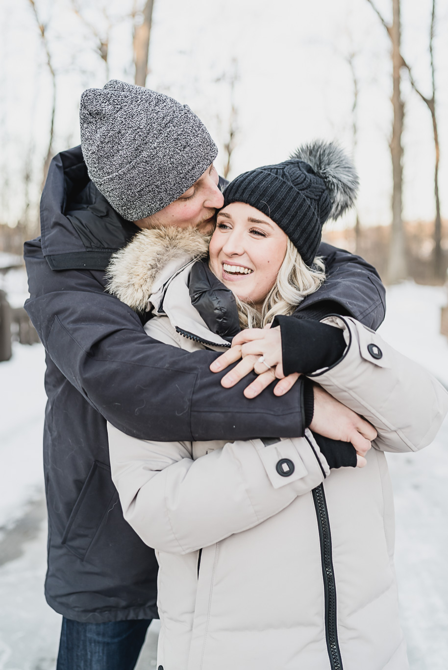 Romantic winter Meadow Brook Hall engagement photos in Rochester, Michigan by Kari Dawson Photography, top-rated Rochester photographer. 