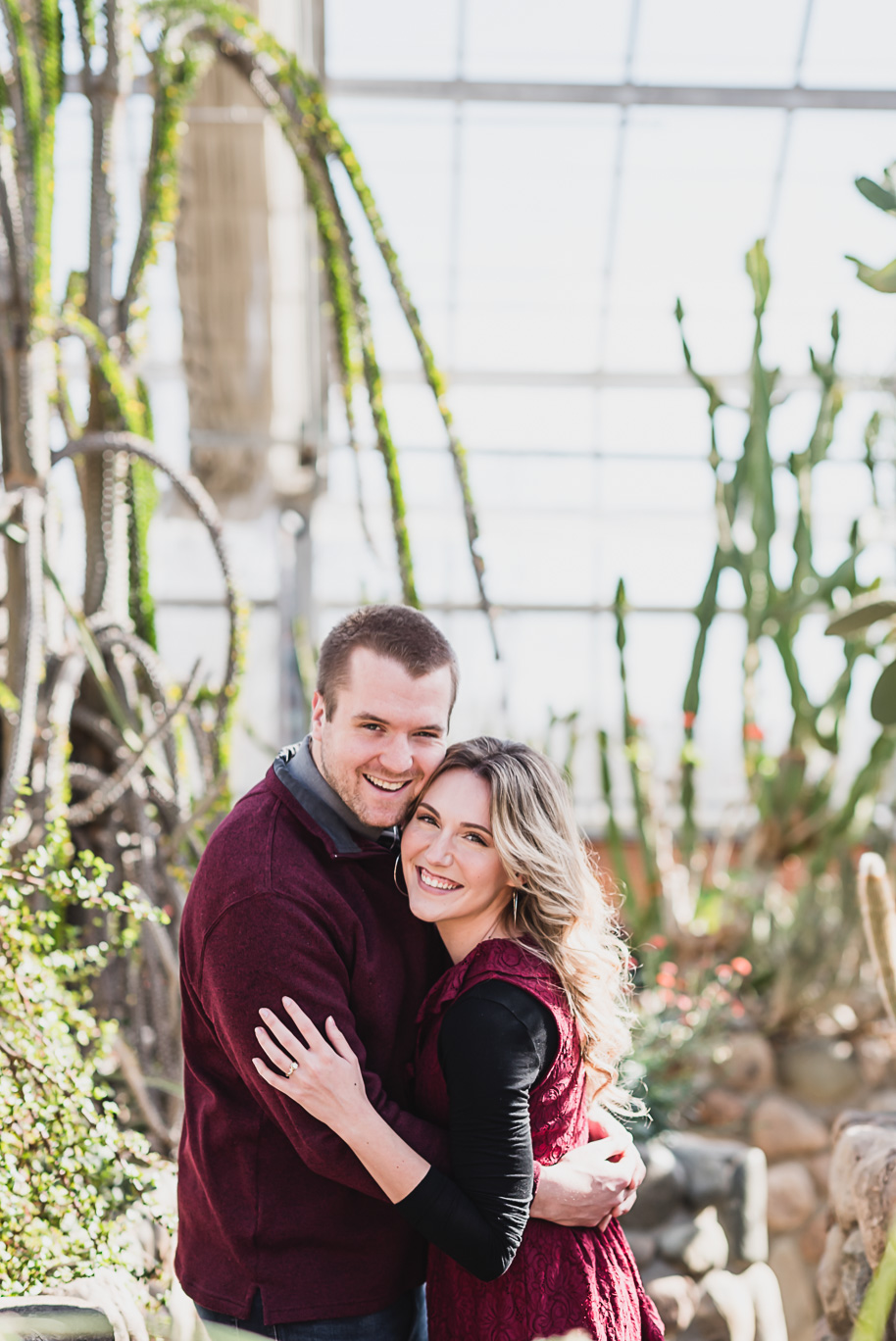 Winter Matthaei Botanical Garden Engagement Photos in Ann Arbor, Michigan provided by Kari Dawson, top-rated Ann Arbor wedding photographer.