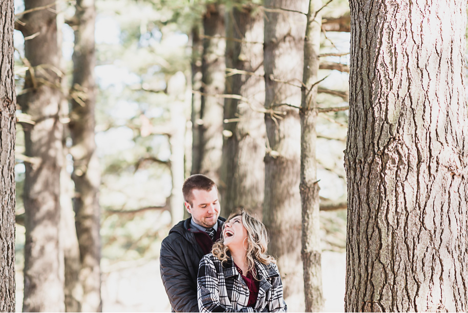 Winter Matthaei Botanical Garden Engagement Photos in Ann Arbor, Michigan provided by Kari Dawson, top-rated Ann Arbor wedding photographer.