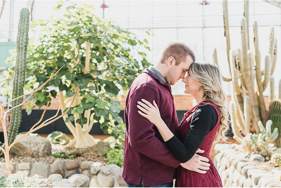 Winter Matthaei Botanical Garden Engagement Photos in Ann Arbor, Michigan provided by Kari Dawson, top-rated Ann Arbor wedding photographer.