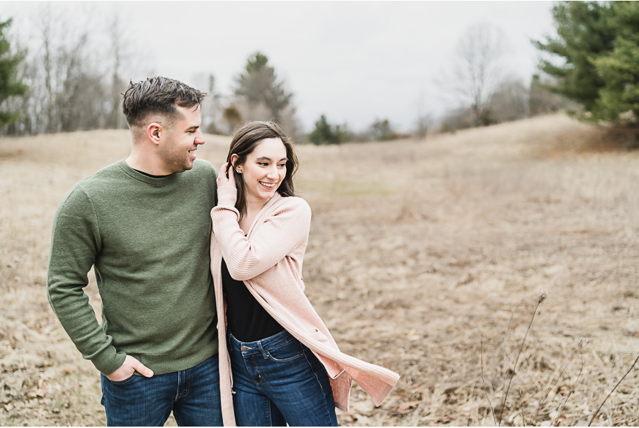 Nestled in the woods of Washington, Michigan we explored with Cat and Joe for their Stony Creek engagement photos with Kari Dawson Photo.