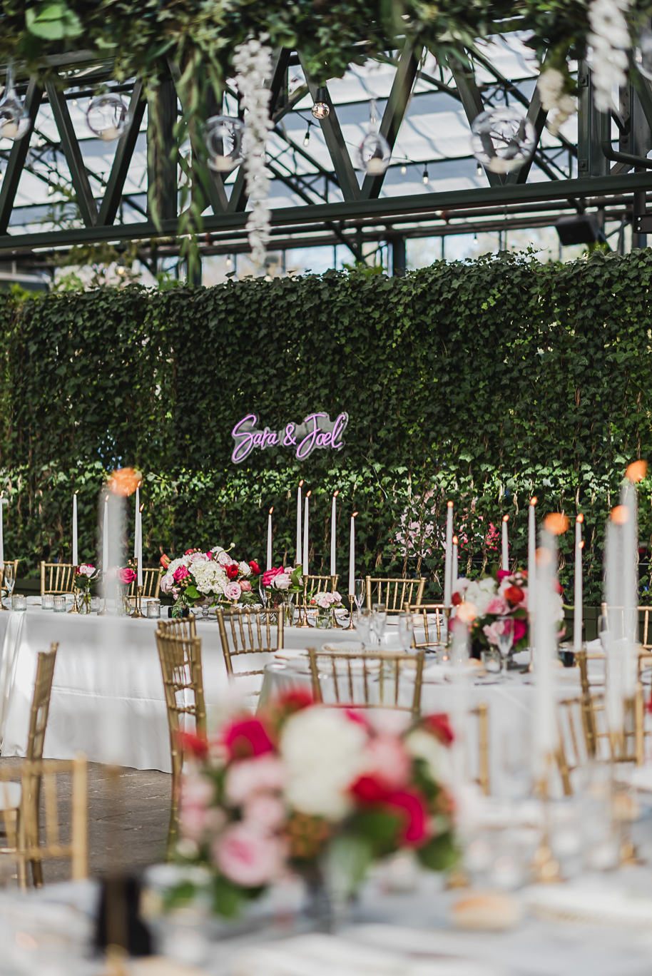 Blush and black spring Planterra Conservatory wedding in West Bloomfield, Michigan provided by Kari Dawson, top-rated Detroit wedding photographer, and her team. 