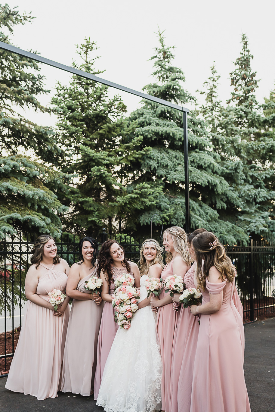 Summer pink and gray Crystal Gardens wedding in Southgate, Michigan provided by Kari Dawson, top-rated Michigan wedding photographer, and her team.